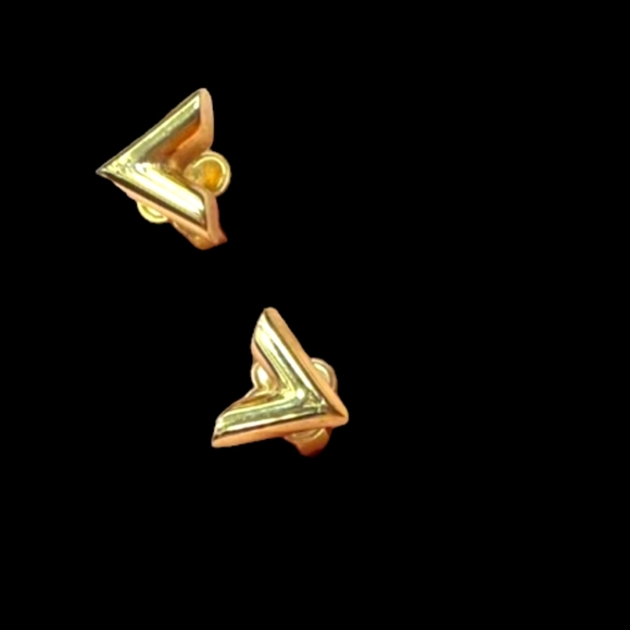 EUC Louis Vuitton Essential Pierre Earrings Gold tone - Picture 1 of 1